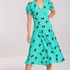 Hell Bunny vintage pin up style cat print dress.